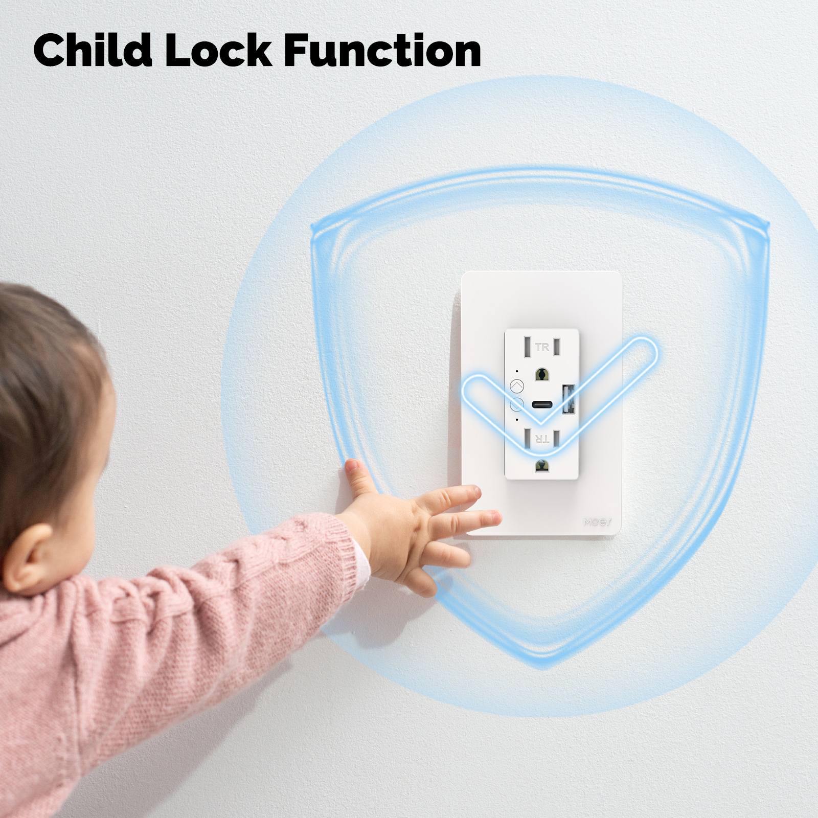MOES Smart WiFi In-Wall USB Outlet 15A with Type-C and Type-A