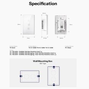 SONOFF TX Gen2 T6 Smart Touch Wall Switch 120 Type