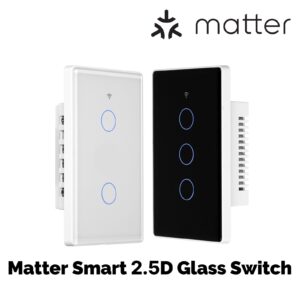 MOES Matter WiFi Smart Light Switch 2.5D Glass Neutral Required US