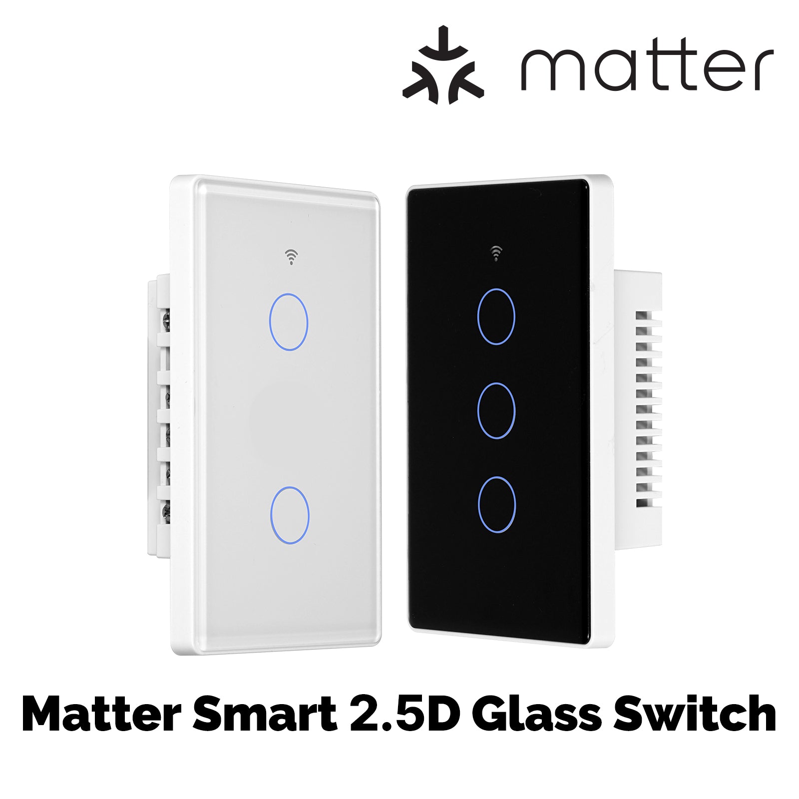 MOES Matter WiFi Smart Light Switch 2.5D Glass Neutral Required US