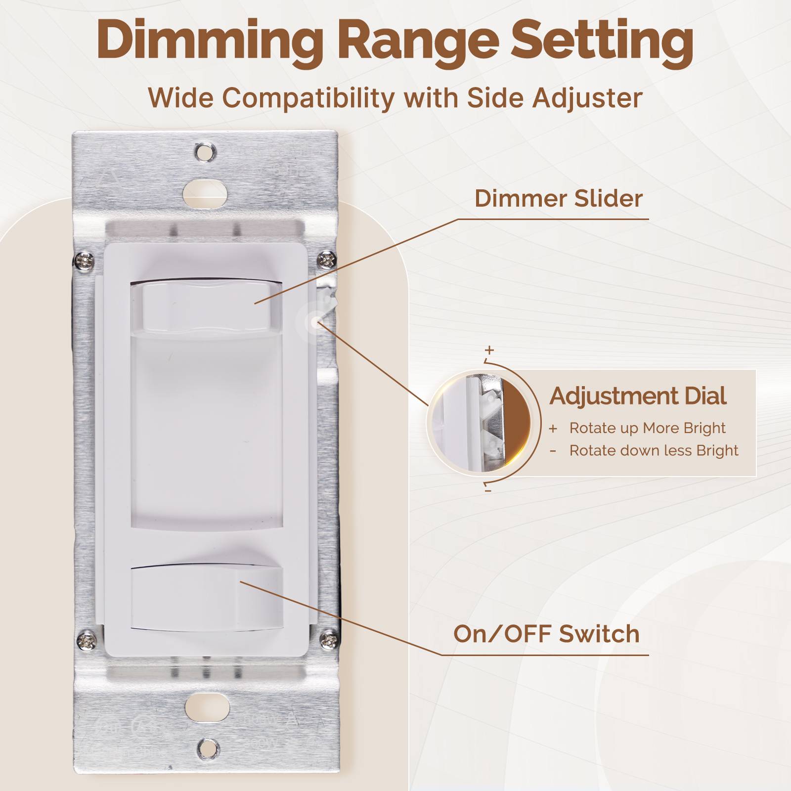MOES Dimmer Light Switch Single Pole and 3-Way