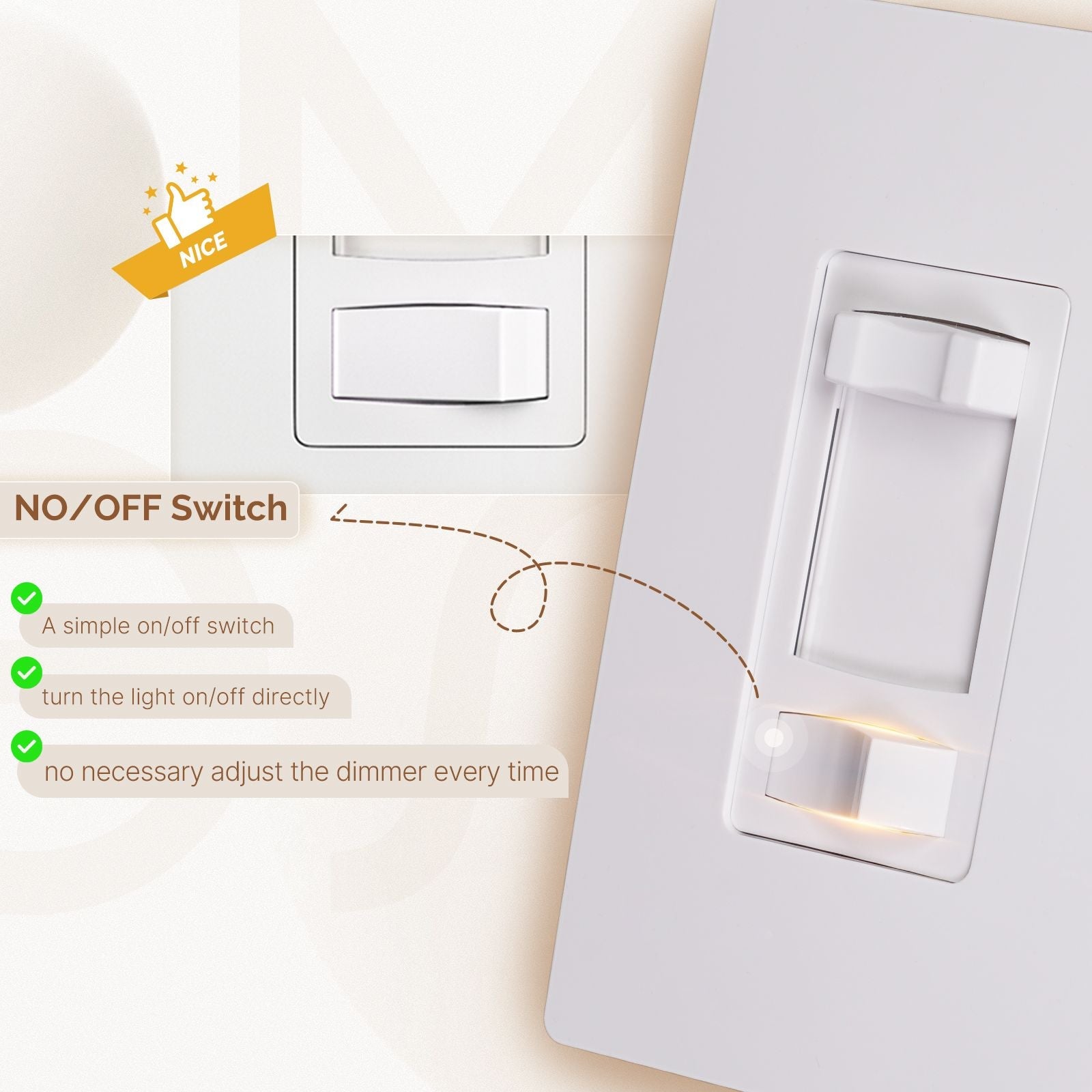 MOES Dimmer Light Switch Single Pole and 3-Way