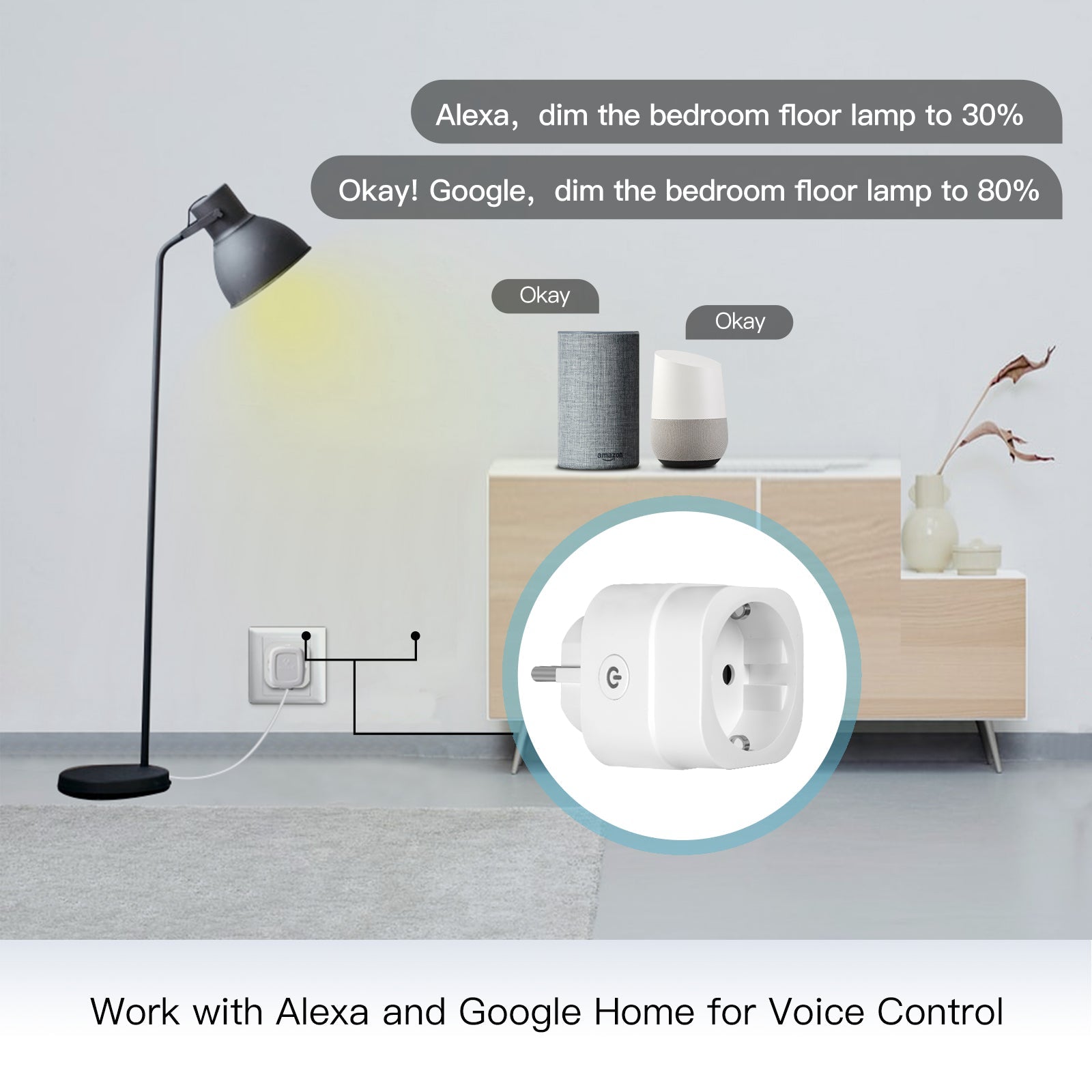 MOES WiFi Smart Power Dimmer Plug EU