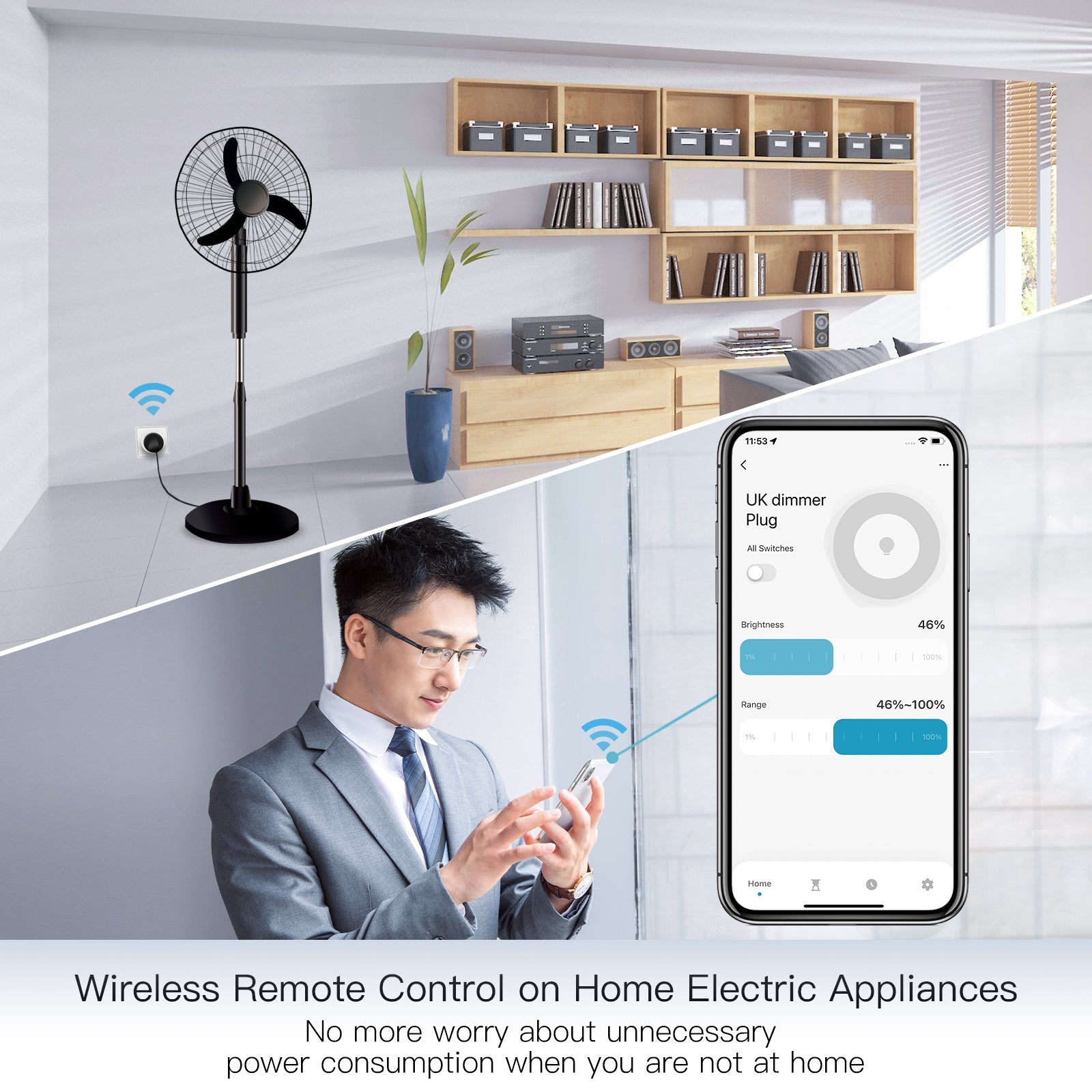 MOES WiFi Smart Power Dimmer Plug UK Standard Socket