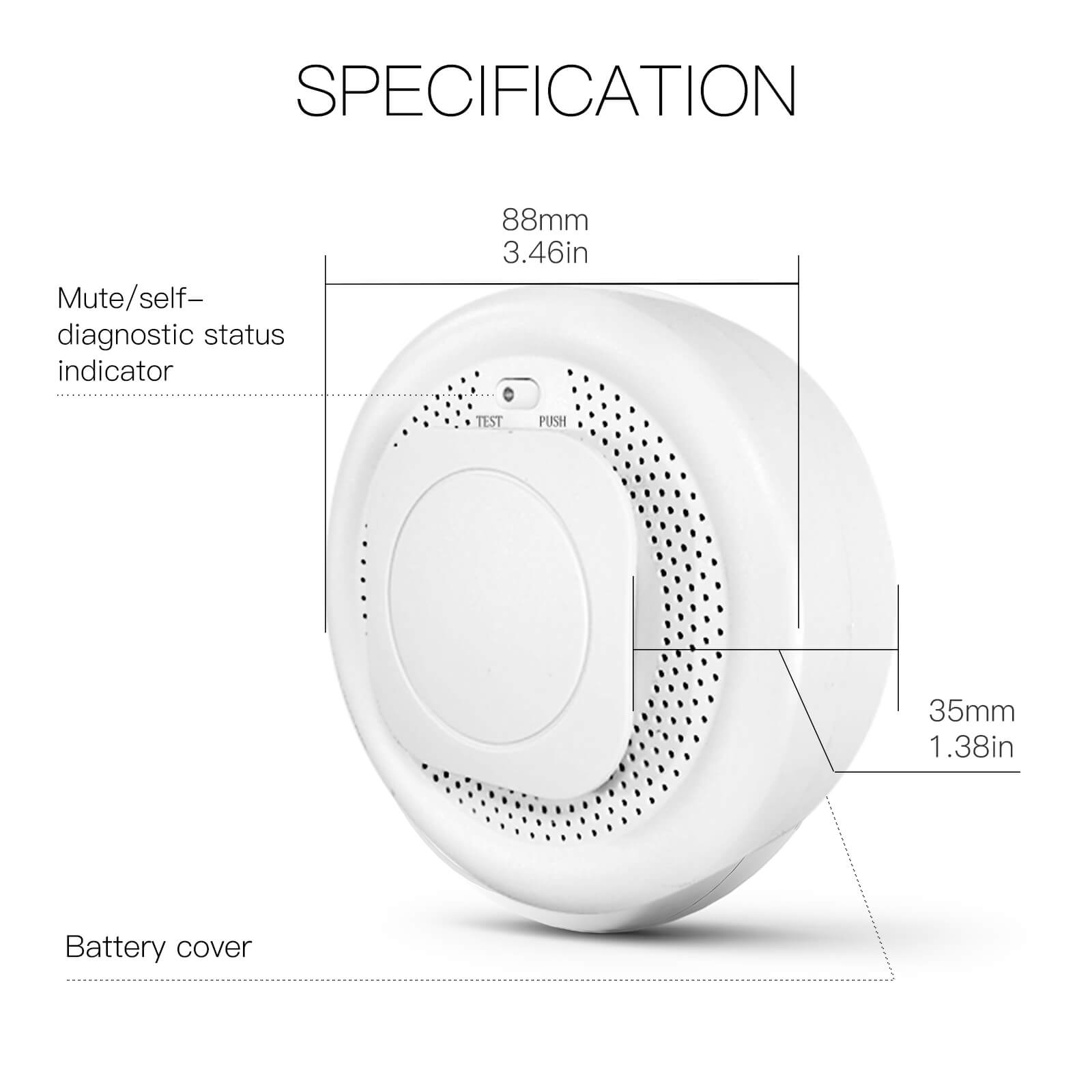 MOES ZigBee Smart Smoke Fire Detector Sensor