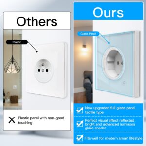 MOES ZigBee Smart Wall Socket with Glass Panel and Power Monitor