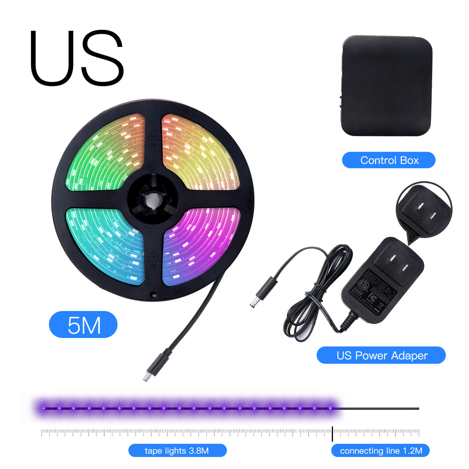 MOES Smart WiFi Ambient Lighting TV Backlight 4K HDMI 2.0 Sync Box LED Strip