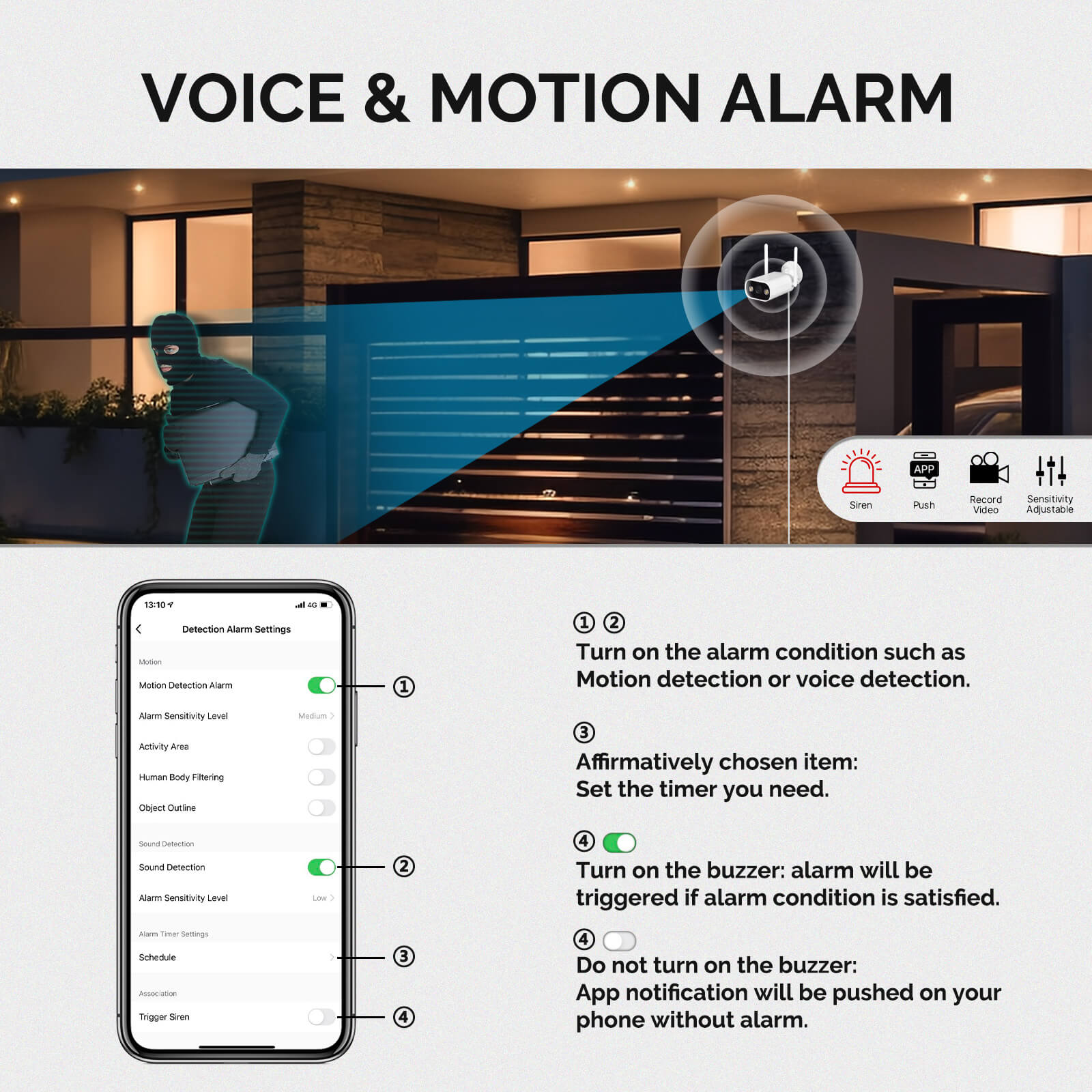 MOES WiFi Smart Outdoor Camera HD 3MP