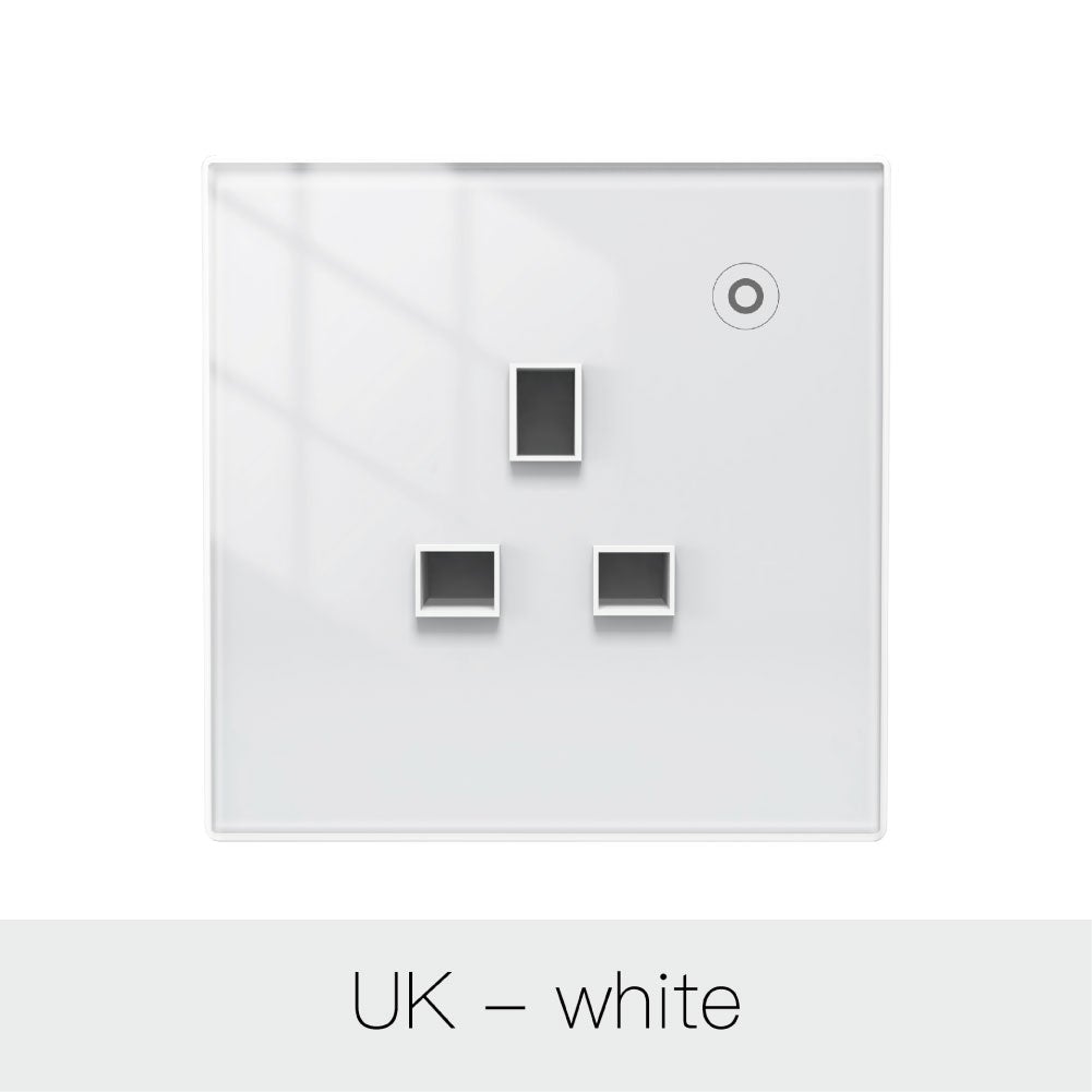 MOES WiFi Smart Wall Socket Glass Touch Panel Outlet Power Monitor