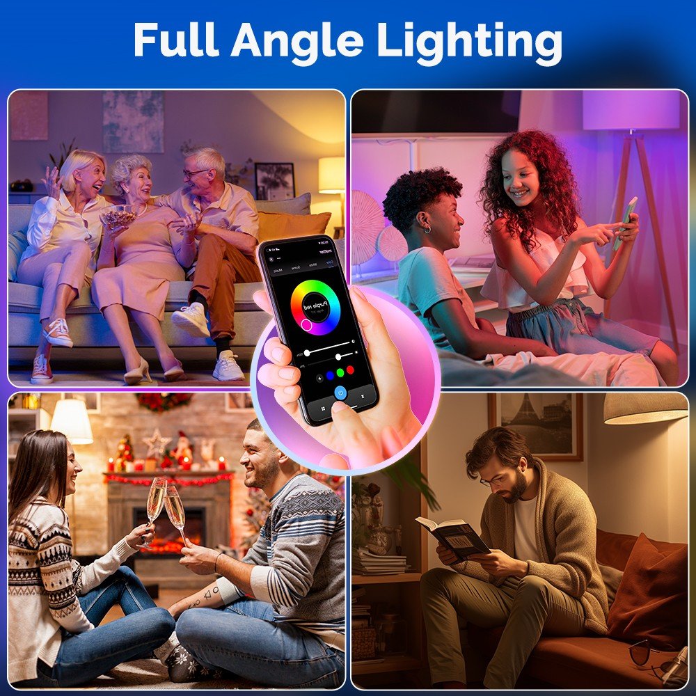 MOES Tuya Matter WiFi Smart LED E27 Dimmable RGB Light Bulb