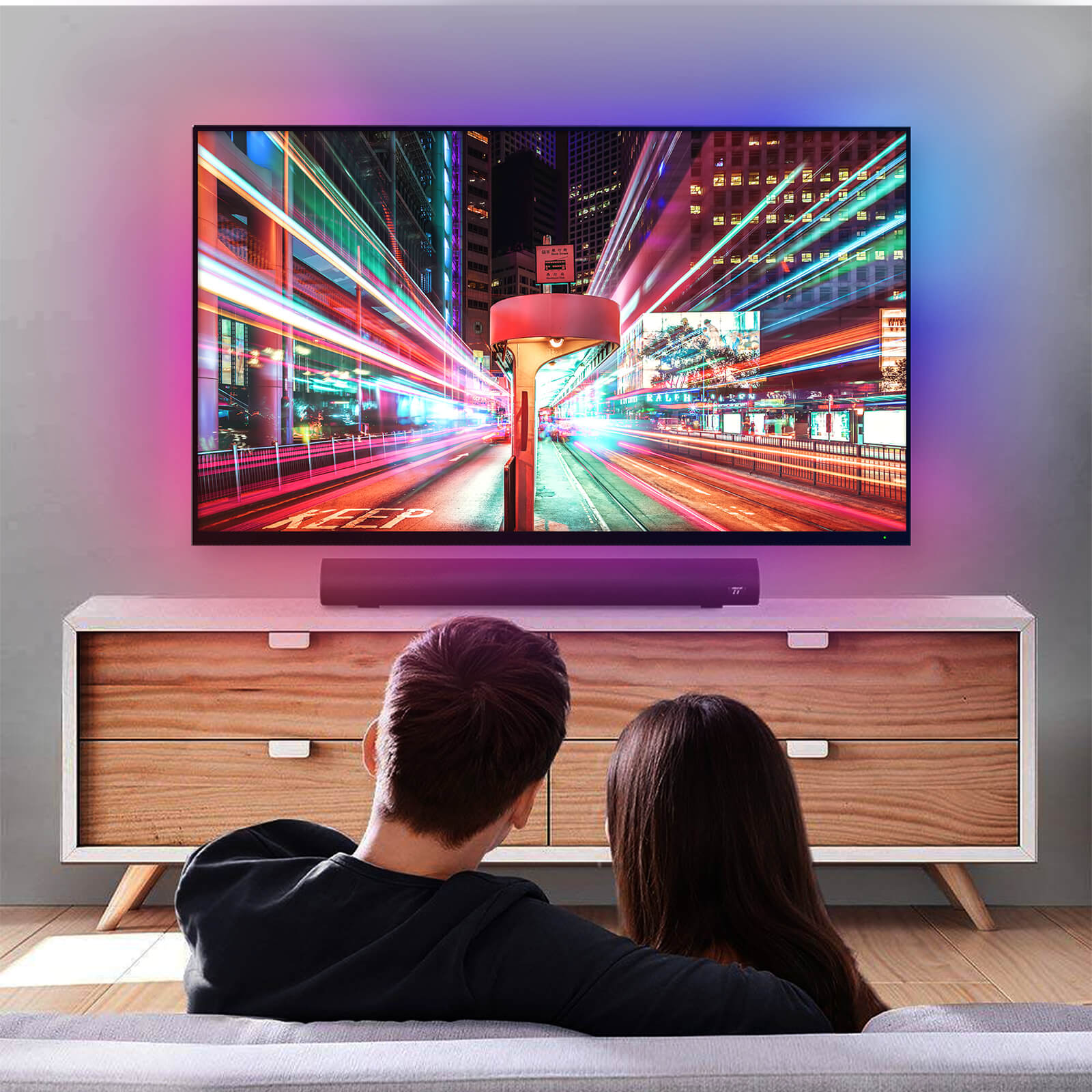 MOES Smart WiFi Ambient Lighting TV Backlight 4K HDMI 2.0 Sync Box LED Strip