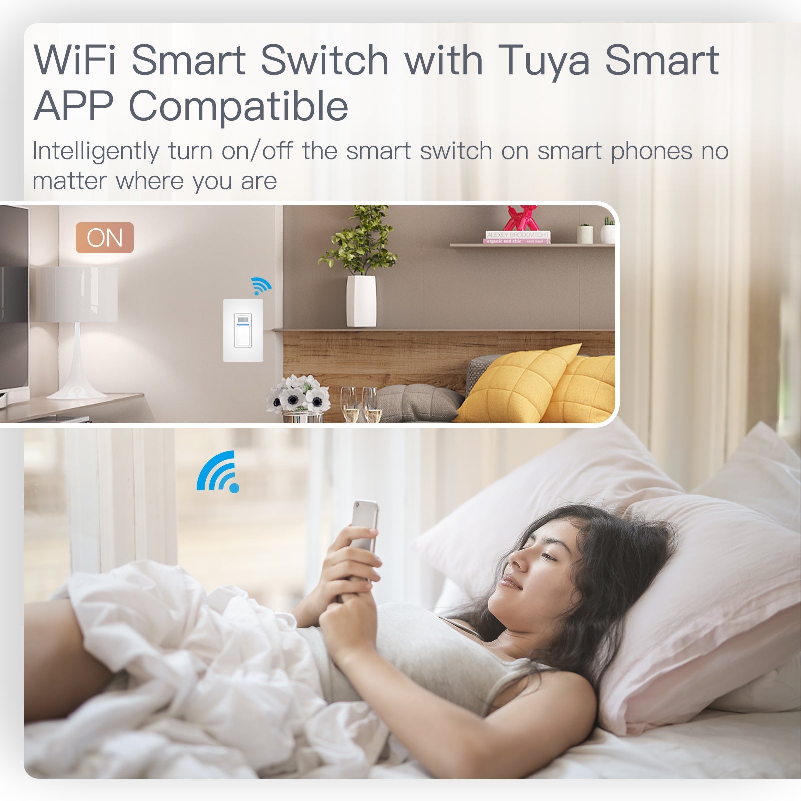 MOES WiFi Smart PIR Motion Sensor Light Switch Single Pole 110-125V