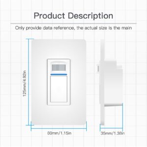 MOES WiFi Smart PIR Motion Sensor Light Switch Single Pole 110-125V