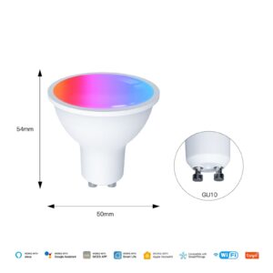 MOES Tuya GU10 Matter WiFi Smart LED Bulb 5W RGB