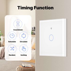 MOES Matter WiFi Smart Light Switch Glass Panel Neutral Wire Required