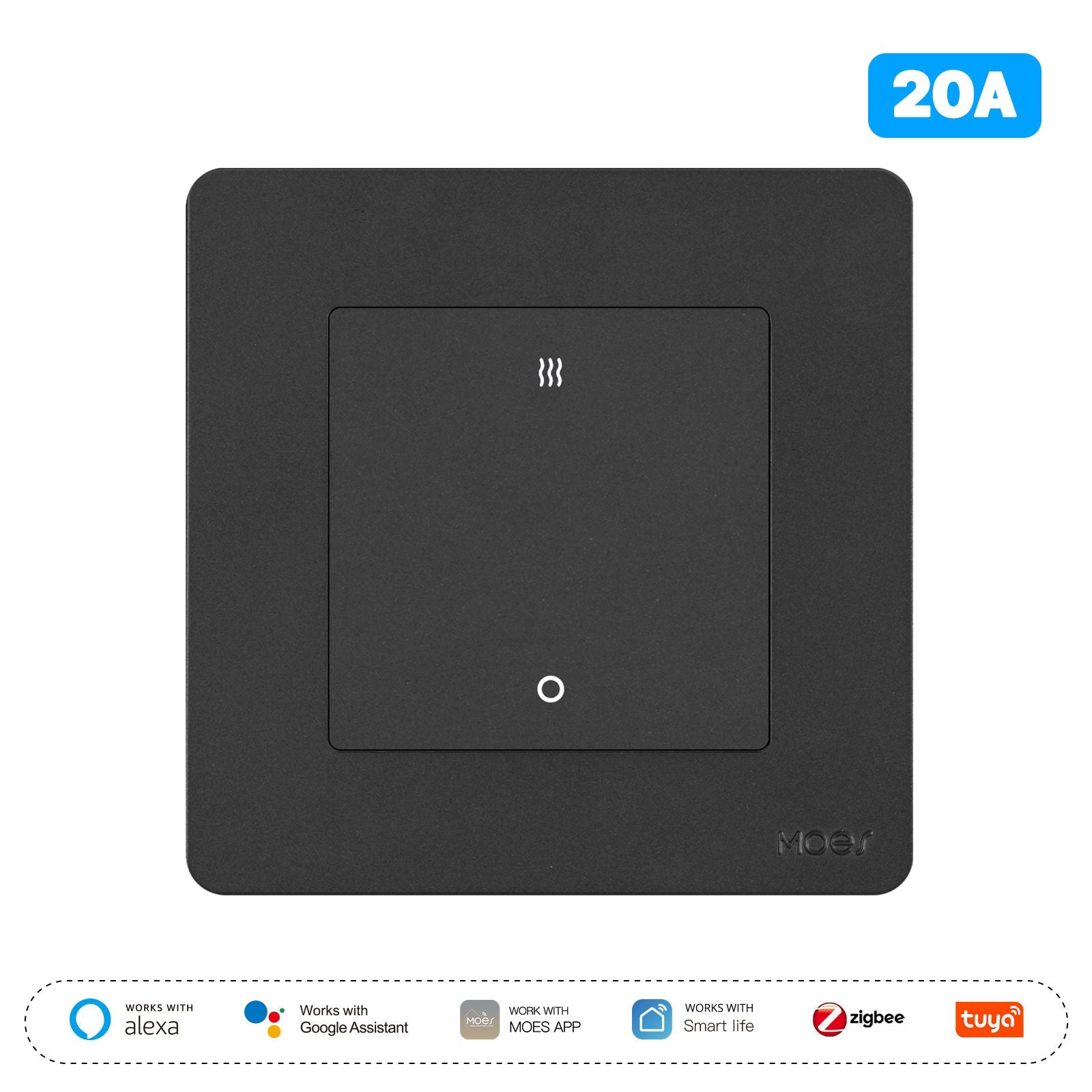 MOES Star Ring ZigBee Smart Double Pole 20A Heater and AC Switch