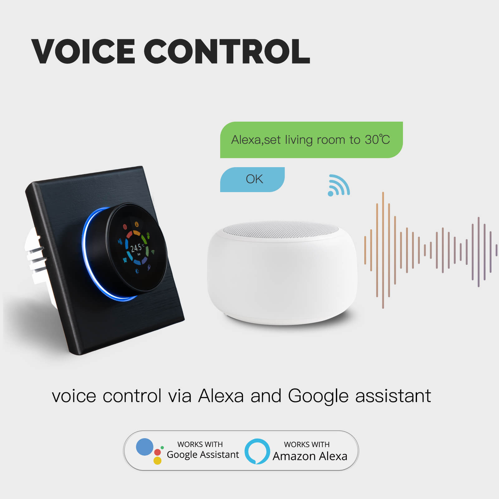 MOES WiFi Smart Home Heating Knob Thermostat Temperature Controller