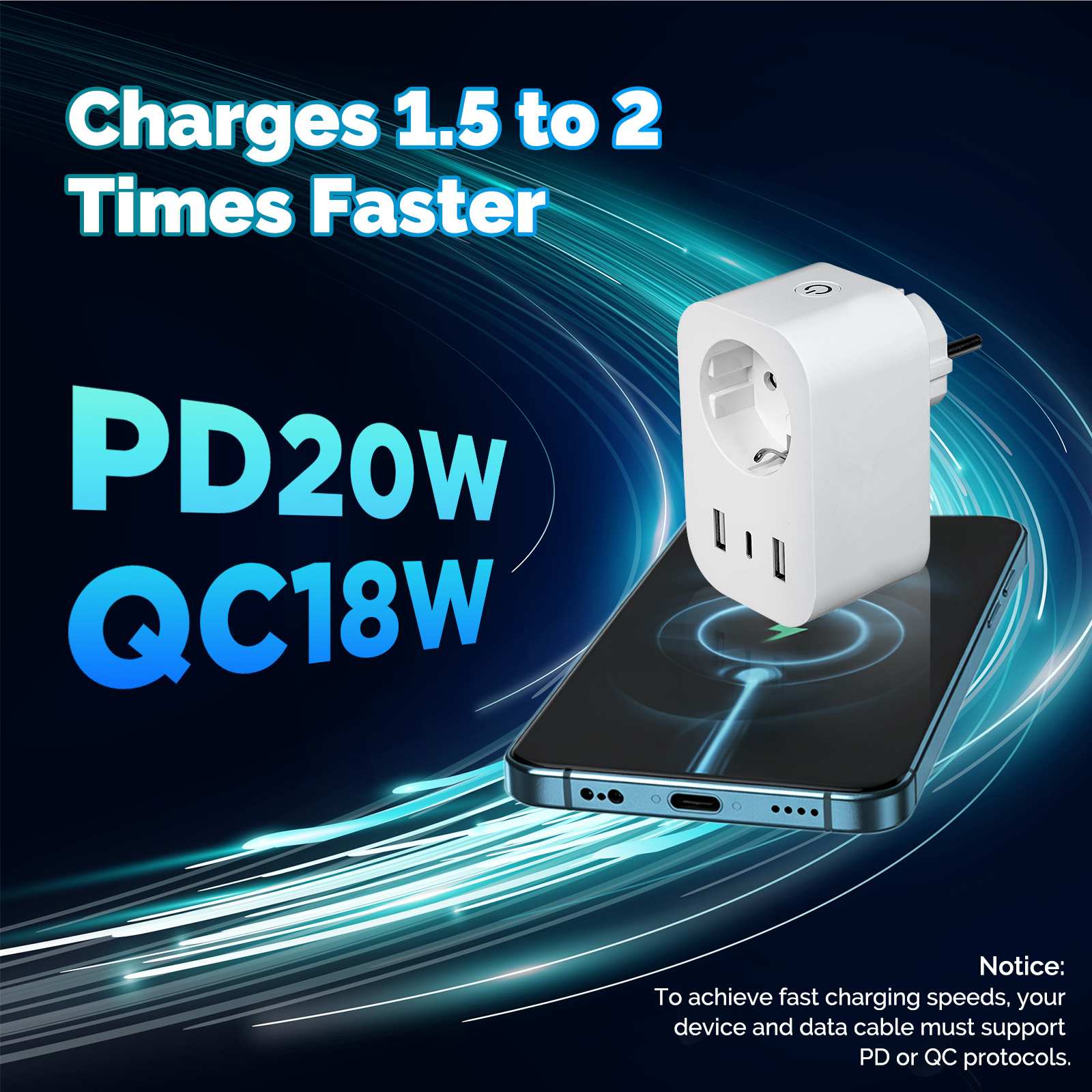 MOES WP-EU-C WiFi Smart Plug 16A EU Socket Outlet