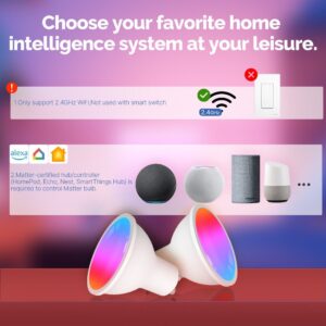 MOES Tuya GU10 Matter WiFi Smart LED Bulb 5W RGB