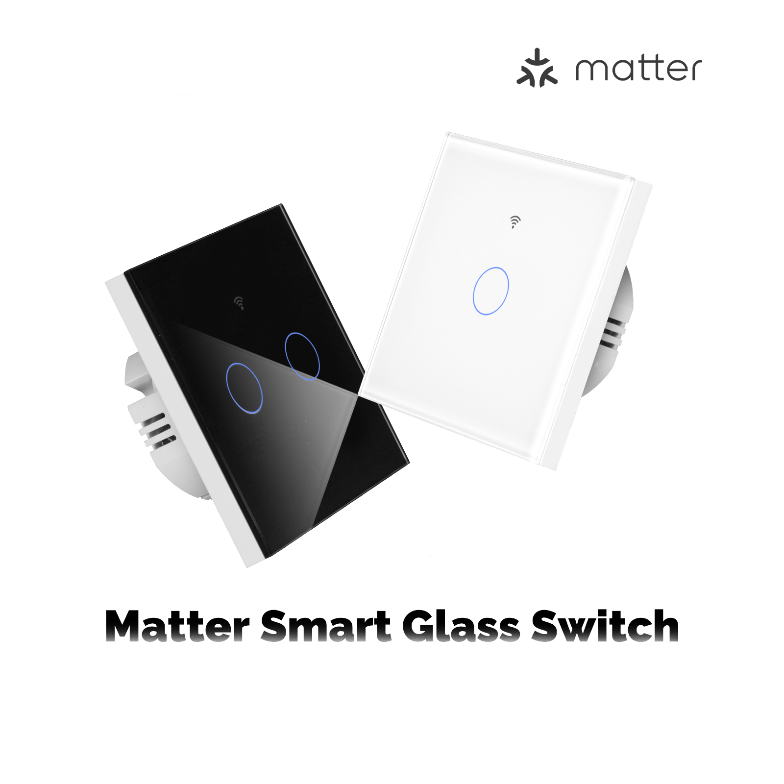 MOES Matter WiFi Smart Light Switch Glass Panel Neutral Wire Required