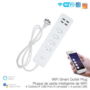 MOES WiFi Smart Power Strip Surge Protector Brazil Version