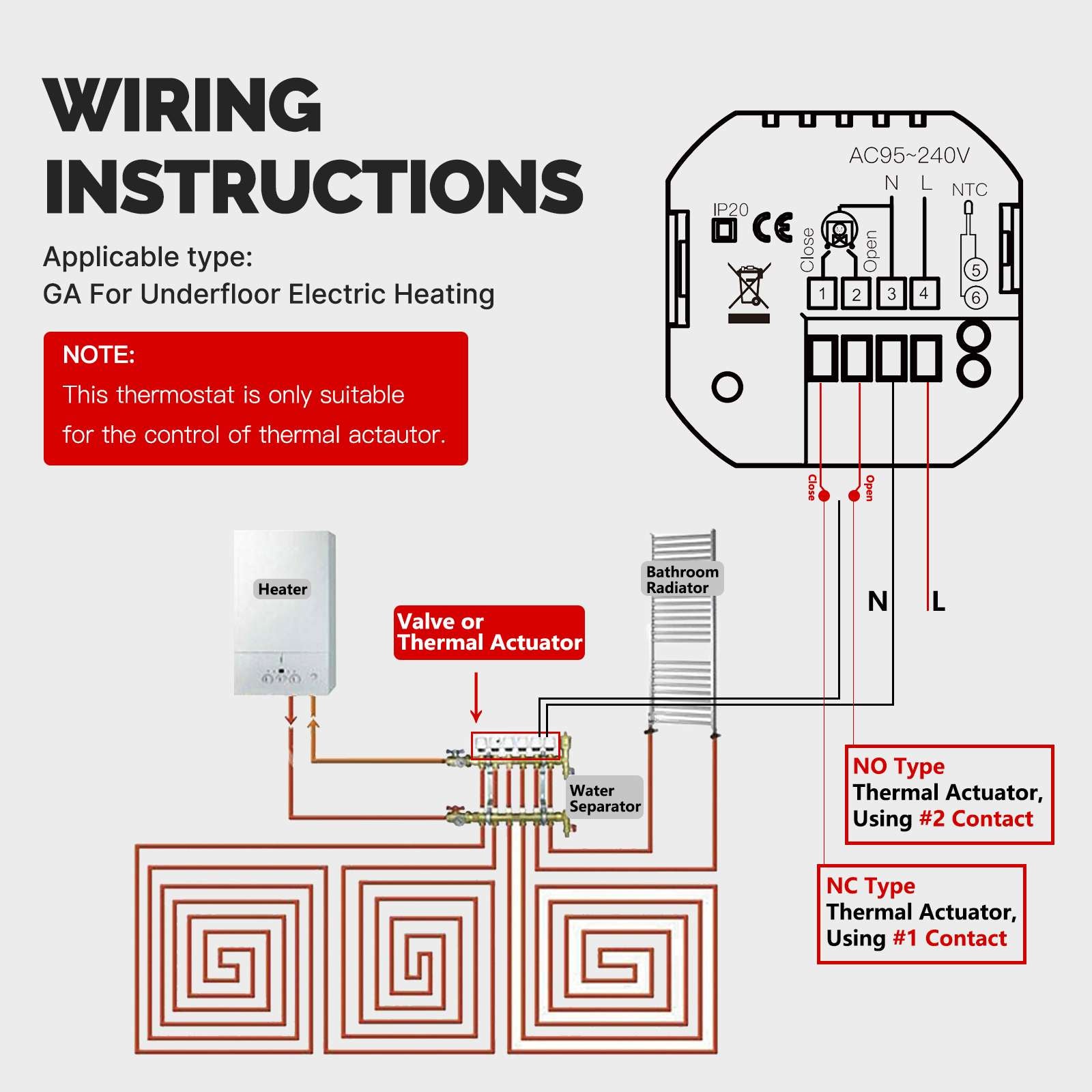 MOES WiFi Smart Floor Heating Thermostat Controller