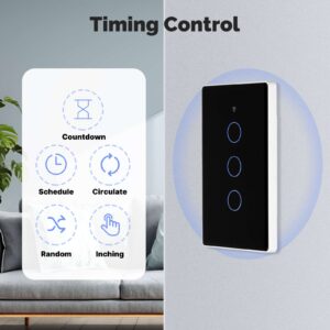 MOES Matter WiFi Smart Light Switch 2.5D Glass Neutral Required US