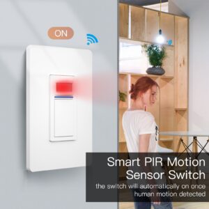 MOES WiFi Smart PIR Motion Sensor Light Switch Single Pole 110-125V