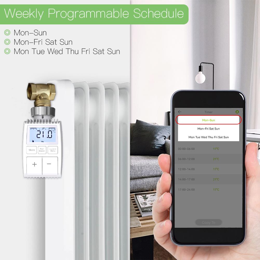 MOES Smart Programmable ZigBee 3.0 Radiator Thermostat Valve