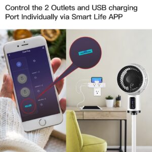 MOES WiFi Smart US Outlet Extender with Removable Shelf and 2 USB Ports