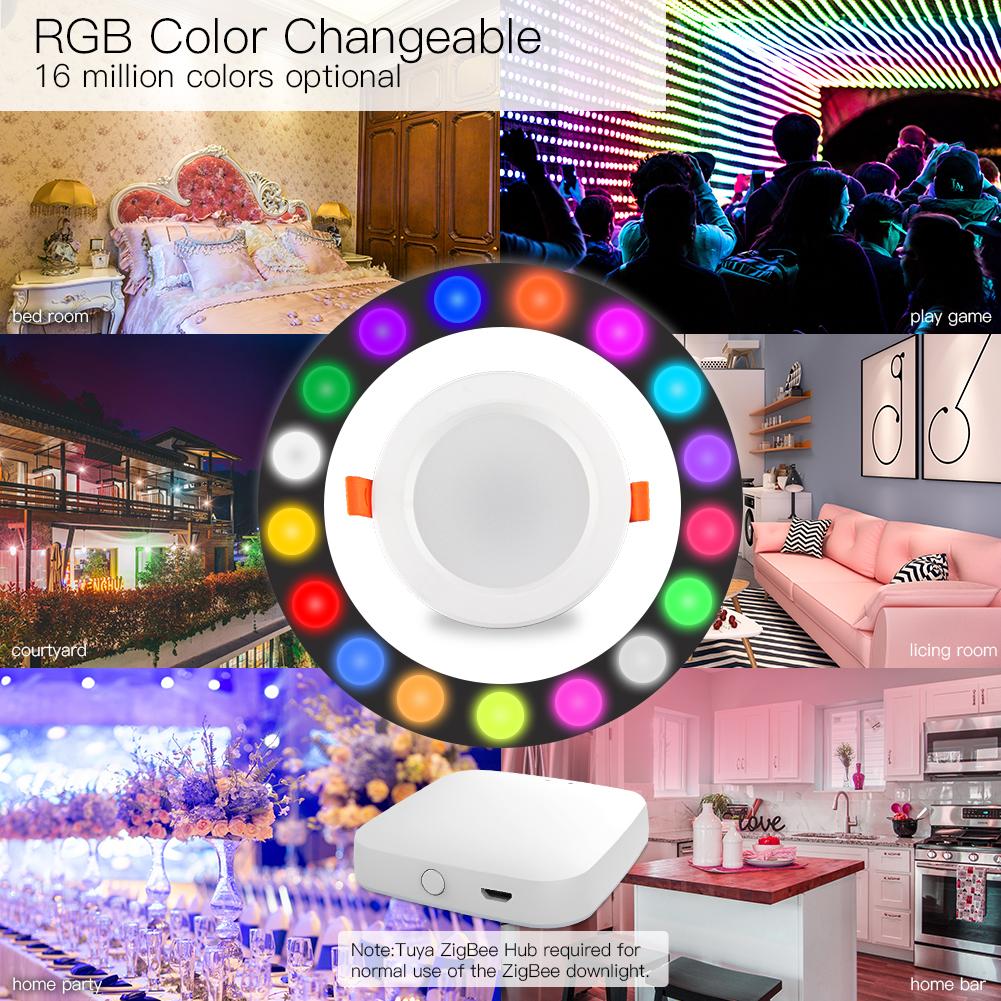 MOES ZigBee Smart LED Downlight RGB W+C Dimmable Spot Light