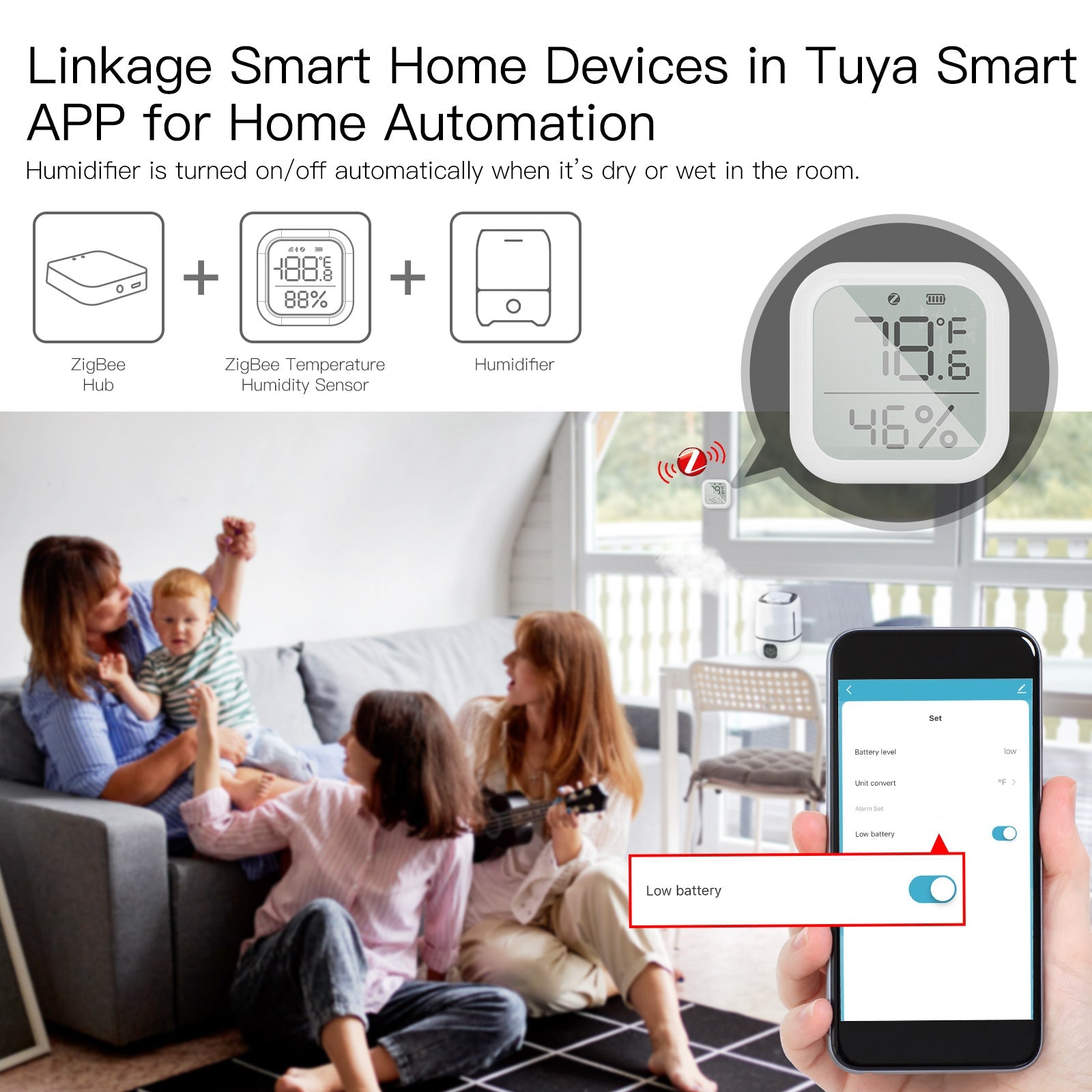 MOES ZigBee Smart Temperature and Humidity Sensor
