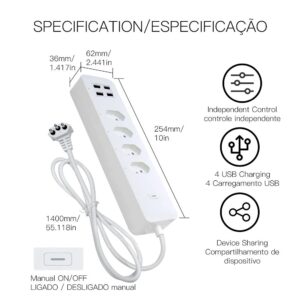 MOES WiFi Smart Power Strip Surge Protector Brazil Version