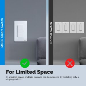 MOES WS-B-US Matter WiFi Smart Light Button Switch