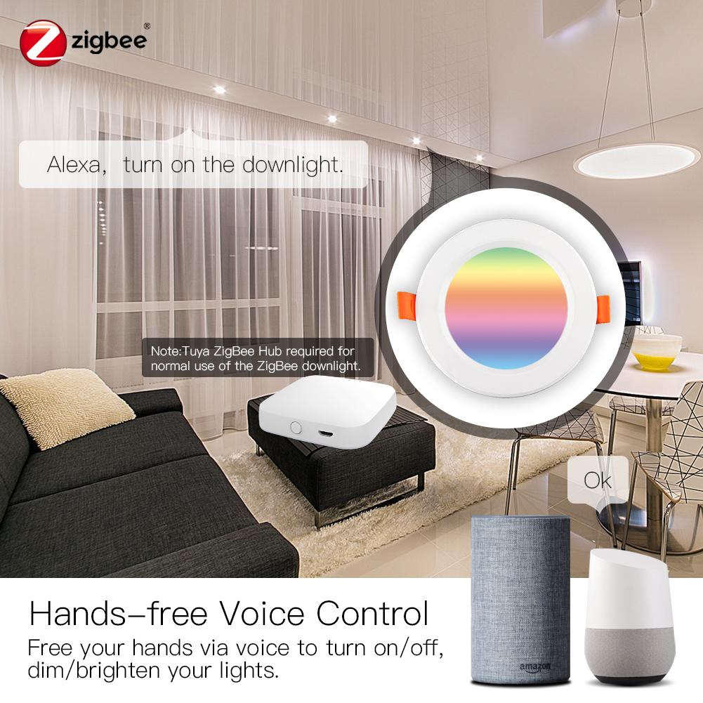 MOES ZigBee Smart LED Downlight RGB W+C Dimmable Spot Light