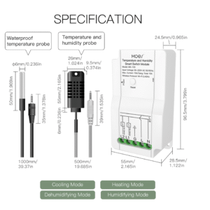 MOES MS-103 WiFi Smart Temperature and Humidity Switch Module