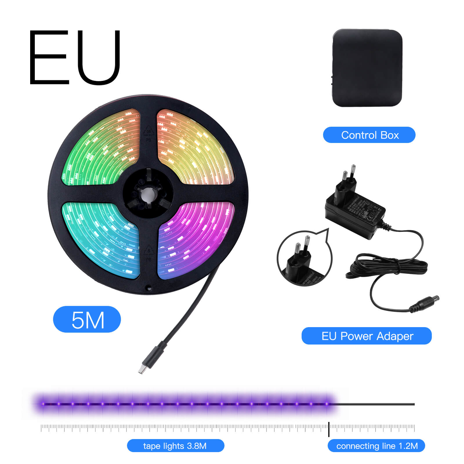 MOES Smart WiFi Ambient Lighting TV Backlight 4K HDMI 2.0 Sync Box LED Strip