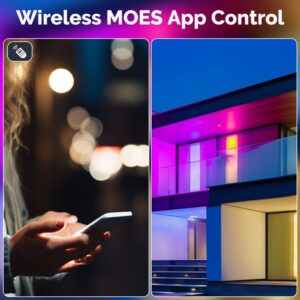 MOES Tuya Matter WiFi Smart LED E27 Dimmable RGB Light Bulb