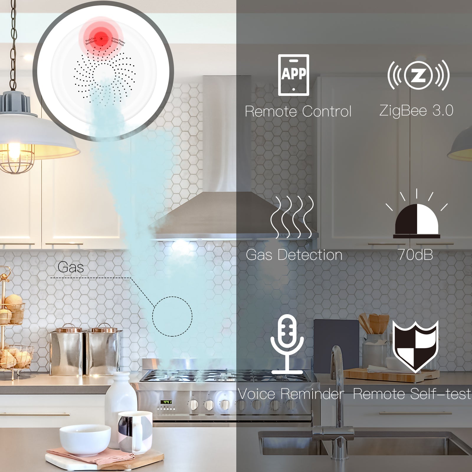 MOES ZigBee Smart Gas Leakage Detector Sensor