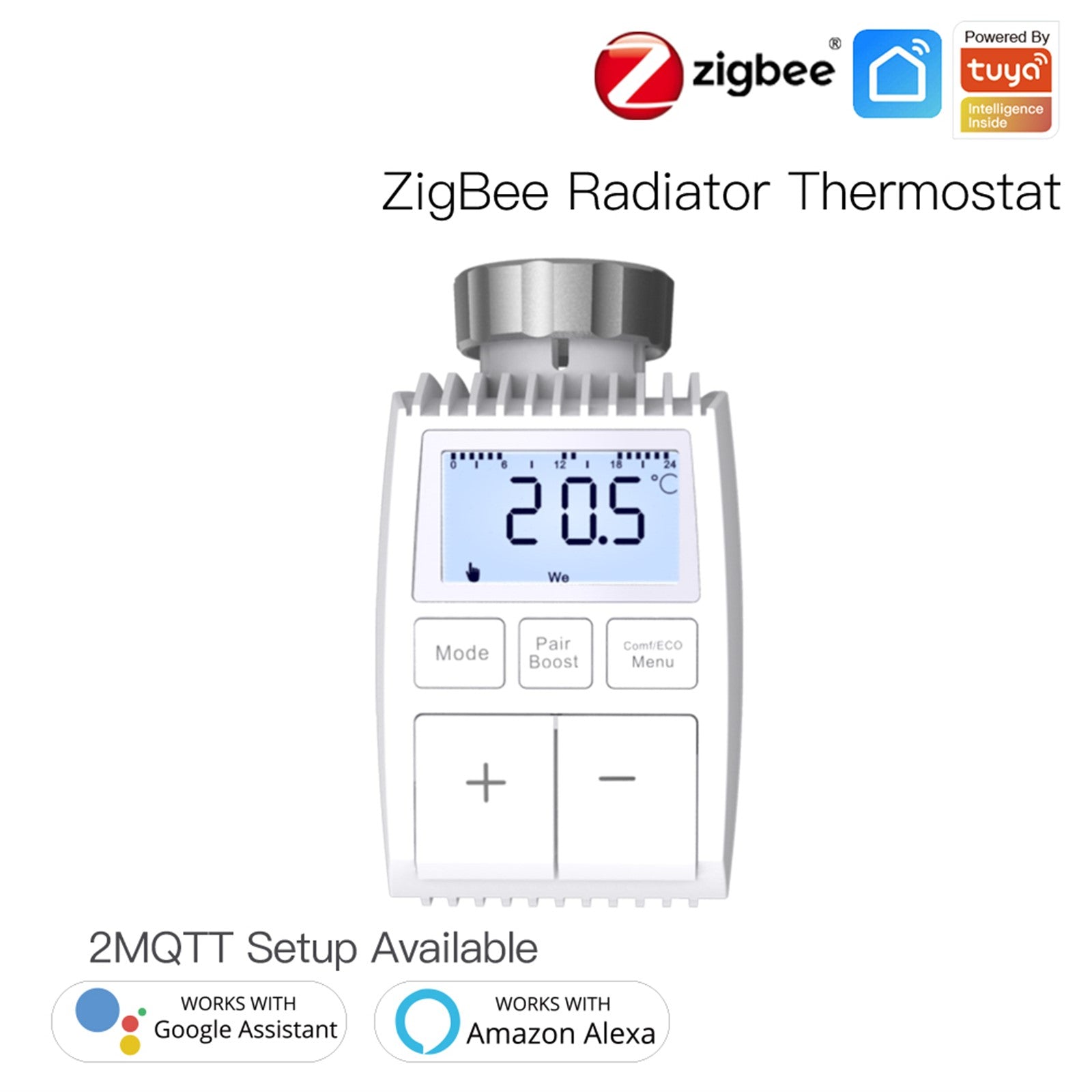 MOES Smart Programmable ZigBee 3.0 Radiator Thermostat Valve