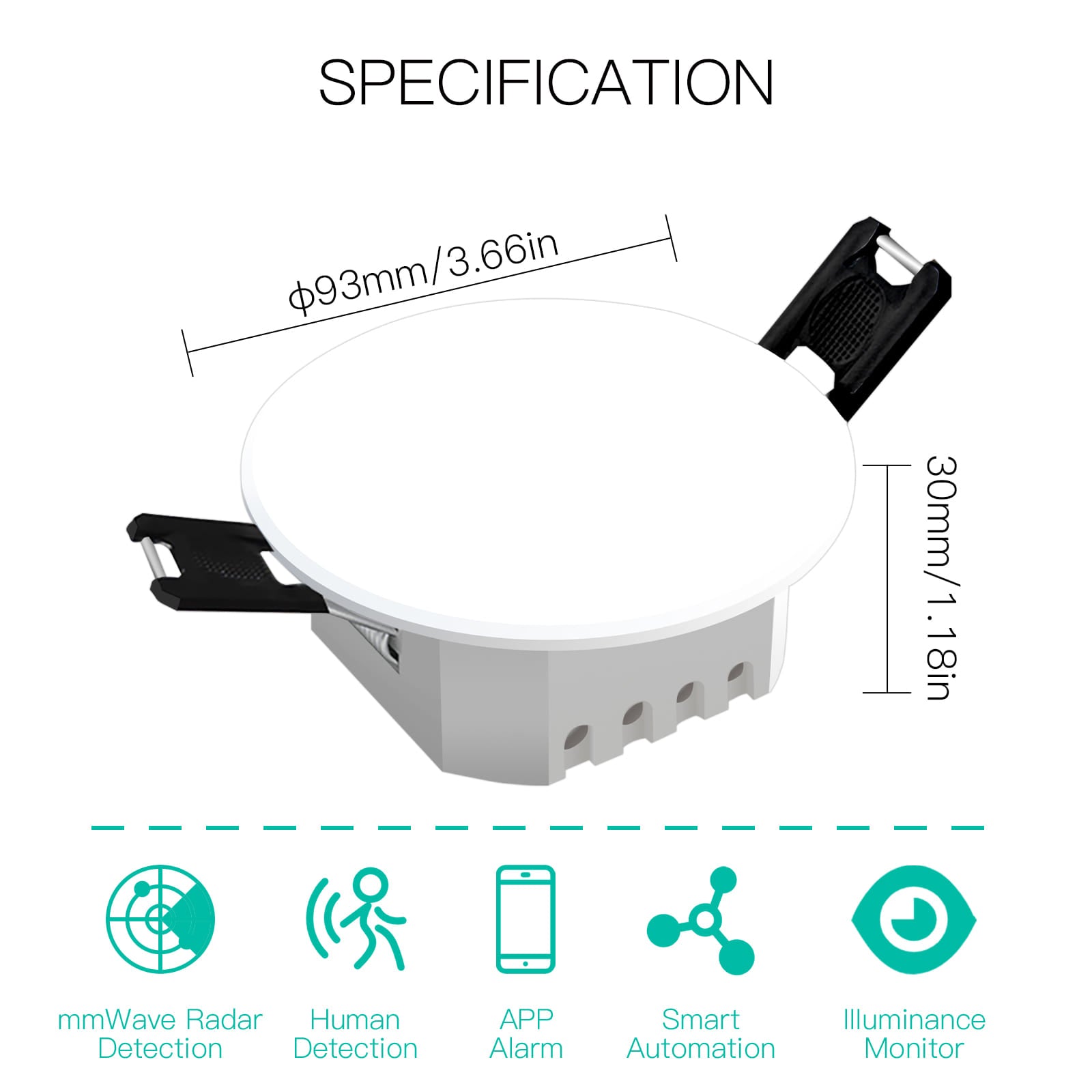 MOES Smart Human Presence Detector PIR mmWave Radar Ceiling Mount