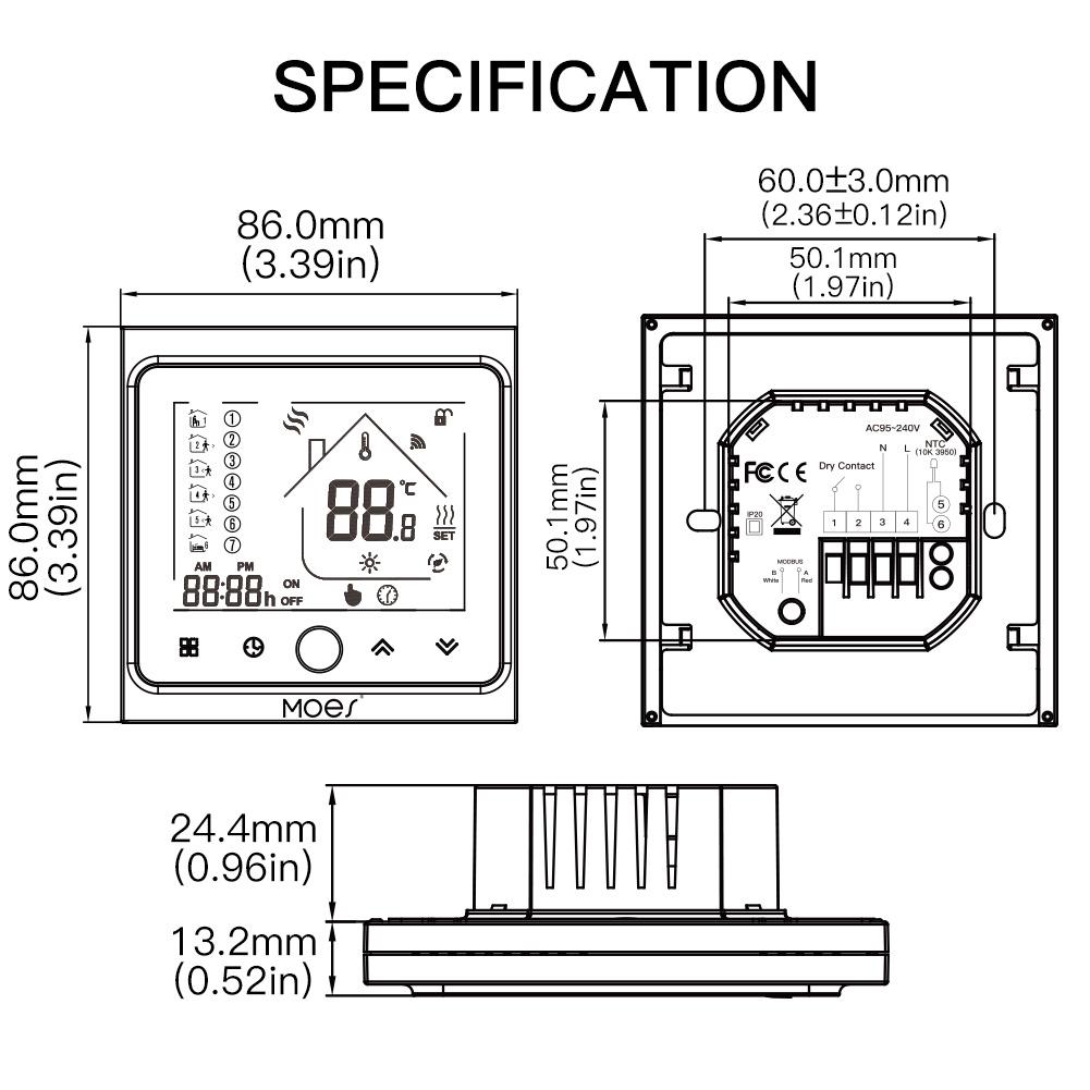 MOES ZigBee Smart Programmable Heating Thermostat