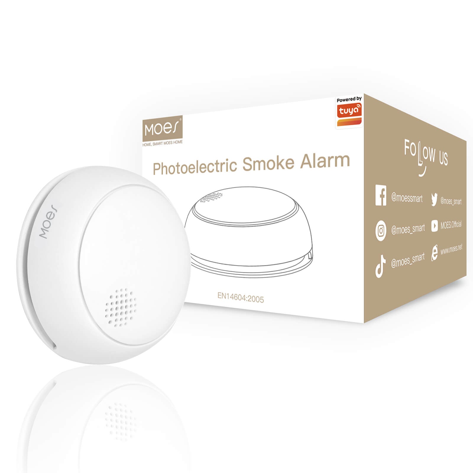 MOES ZigBee Wireless Smart Smoke Detector 85dB Alarm Siren