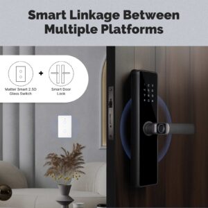 MOES Matter WiFi Smart Light Switch 2.5D Glass Neutral Required US