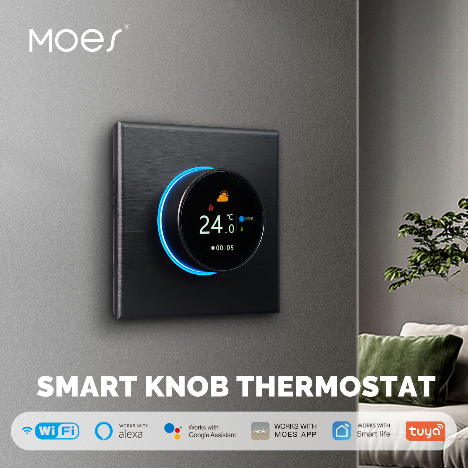 MOES WiFi Smart Home Heating Knob Thermostat Temperature Controller
