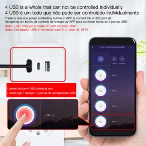 MOES WiFi Smart Power Strip Surge Protector Brazil Version