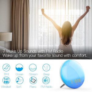 MOES WiFi Smart Wake-Up Light Alarm Clock with FM Radio