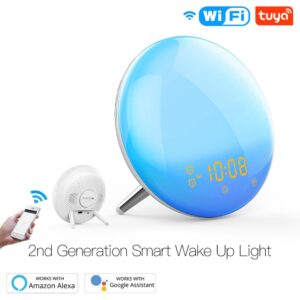 MOES WiFi Smart Wake-Up Light Alarm Clock with FM Radio