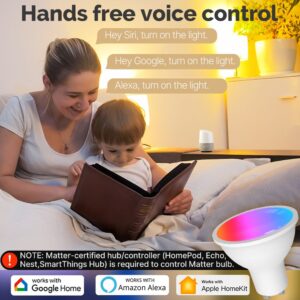 MOES Tuya GU10 Matter WiFi Smart LED Bulb 5W RGB