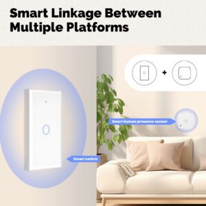 MOES Matter WiFi Smart Light Switch Glass Panel Neutral Required